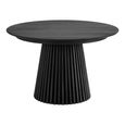 Osaka Round Extending Dining Table - 4-8 Seater - 120cm-200cm - Slatted Base - Black Oak