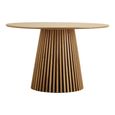 Osaka Round Dining Table - 4 Seater - 120cm - Slatted Base - Oak