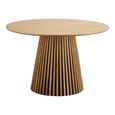 Osaka Round Dining Table - 4 Seater - 120cm - Slatted Base - Oak