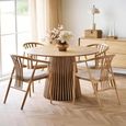 Osaka Round Dining Table - 4 Seater - 120cm - Slatted Base - Oak
