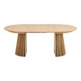 Osaka Round Extending Dining Table - 4-8 Seater - 120cm-200cm - Slatted Base - Oak