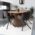 Osaka Round Extending Dining Table - 4-8 Seater - 120cm-200cm - Slatted Base - Oak
