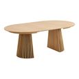 Osaka Round Extending Dining Table - 4-8 Seater - 120cm-240cm - Slatted Base - Oak