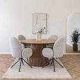 Osaka Round Dining Table - 6 Seater - 140cm - Slatted Base - Oak