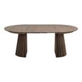 Osaka Round Extending Dining Table - 4-8 Seater - 120cm-200cm - Slatted Base - Smoked Oak