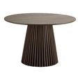 Osaka Round Dining Table - 4 Seater - 120cm - Slatted Base - Smoked Oak