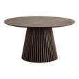 Osaka Round Dining Table - 6 Seater - 140cm - Slatted Base - Smoked Oak