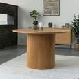 Boavista Dining Table - Round - Fluted Pedestal - 4 Seater - 120cm - Natural Wood