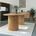 Boavista Dining Table - Oval - Fluted Double Pedestal - 8 Seater - 210cm - Natural Wood