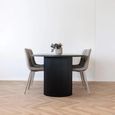 Boavista Dining Table - Oval - Fluted Double Pedestal - 8 Seater - 210cm - Dark Wood