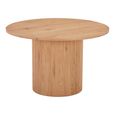 Boavista Dining Table - Round - Fluted Pedestal - 4 Seater - 120cm - Natural Wood