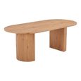 Boavista Dining Table - Oval - Fluted Double Pedestal - 8 Seater - 210cm - Natural Wood