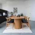 Boavista Dining Table - Oval - Fluted Double Pedestal - 8 Seater - 210cm - Natural Wood