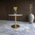 Bolzano Round Dining Table - Pedestal - 2 Seater - 90cm - Gold