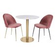 Bolzano Round Dining Table - Pedestal - 2 Seater - 90cm - Gold