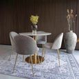 Bolzano Round Dining Table - Pedestal - 2 Seater - 90cm - Gold