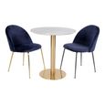 Bolzano Round Dining Table - Pedestal - 4 Seater - 110cm - Gold