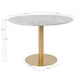 Bolzano Round Dining Table - Pedestal - 4 Seater - 110cm - Gold