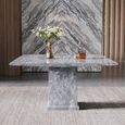 Turin Square Dining Table - 8 Seater - 140cm - Grey Marble
