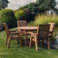 Churnet Valley Redwood 4 Seater Round Garden Dining Set