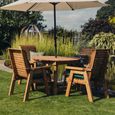 Churnet Valley Redwood 4 Seater Round Garden Dining Set