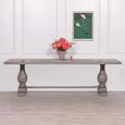 Clearance - Rustic Pedestal Dining Table - 12 Seater - 260cm - Double - Grey Washed - Mango Wood - FSS16546