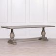 Clearance - Rustic Pedestal Dining Table - 12 Seater - 260cm - Double - Grey Washed - Mango Wood - FSS16546