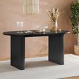 Axel Oval Dining Table - 6 Seater - 160cm - Black Fluted