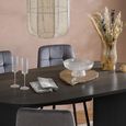 Axel Oval Dining Table - 6 Seater - 160cm - Black Fluted