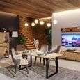 Chevron Dining Table - 6 Seater - Oak