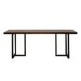 Clearance - Parquet Dining Table - 10 Seater - 220cm - Industrial - Wood and Metal - B15