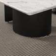 Lorea Dining Table - White Marble - Black Base - Sizes Available