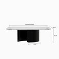 Lorea Dining Table - White Marble - Black Base - Sizes Available