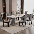 Taurus Dining Table - Beige Marble - Dark Grey Base - Sizes Available