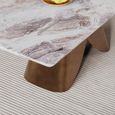 Enterprise Dining Table - Grey Marble - Brass Base - Sizes Available