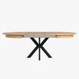 Arizona Extending Dining Table - with Anthracite Black Spider Legs - Round - Oak - Variation Available