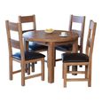 Hampshire Oak Round Extending Dining Table - 2-4 Seater - 107cm-145cm