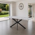 Bardo Dining Table - 6 Seater - 150cm - Italy Grey Sintered Stone - Black Star Base