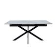 Arrigo Extending Dining Table - 6-8 Seater - 160cm-200cm - Italy Grey Marble - Black Star Base