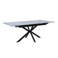 Arrigo Extending Dining Table - 6-8 Seater - 160cm-200cm - Italy Grey Marble - Black Star Base