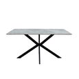 Bardo Dining Table - 6 Seater - 150cm - Italy Grey Sintered Stone - Black Star Base