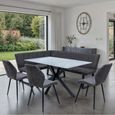 Bardo Dining Table - 6 Seater - 150cm - Italy Grey Sintered Stone - Black Star Base