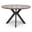 Manhattan Dining Table - Grey - 4 Seater - 120cm - Round - Black Spider Legs Base