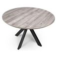 Manhattan Dining Table - Grey - 4 Seater - 120cm - Round - Black Spider Legs Base