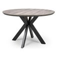 Manhattan Dining Table - Grey - 4 Seater - 120cm - Round - Black Spider Legs Base