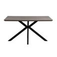 Manhattan Dining Table - Grey - 4 Seater - 140cm - Black Spider Legs Base