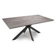 Manhattan Dining Table - Grey - 6 Seater - 180cm - Black Spider Legs Base