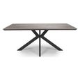 Manhattan Dining Table - Grey - 6 Seater - 180cm - Black Spider Legs Base