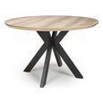 Manhattan Dining Table - Oak - 4 Seater - 120cm - Round - Black Spider Legs Base