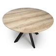 Manhattan Dining Table - Oak - 4 Seater - 120cm - Round - Black Spider Legs Base